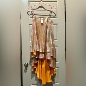 NWT Anthropologie Hutch Layered Pleats Iridescent Dress NEW Size S